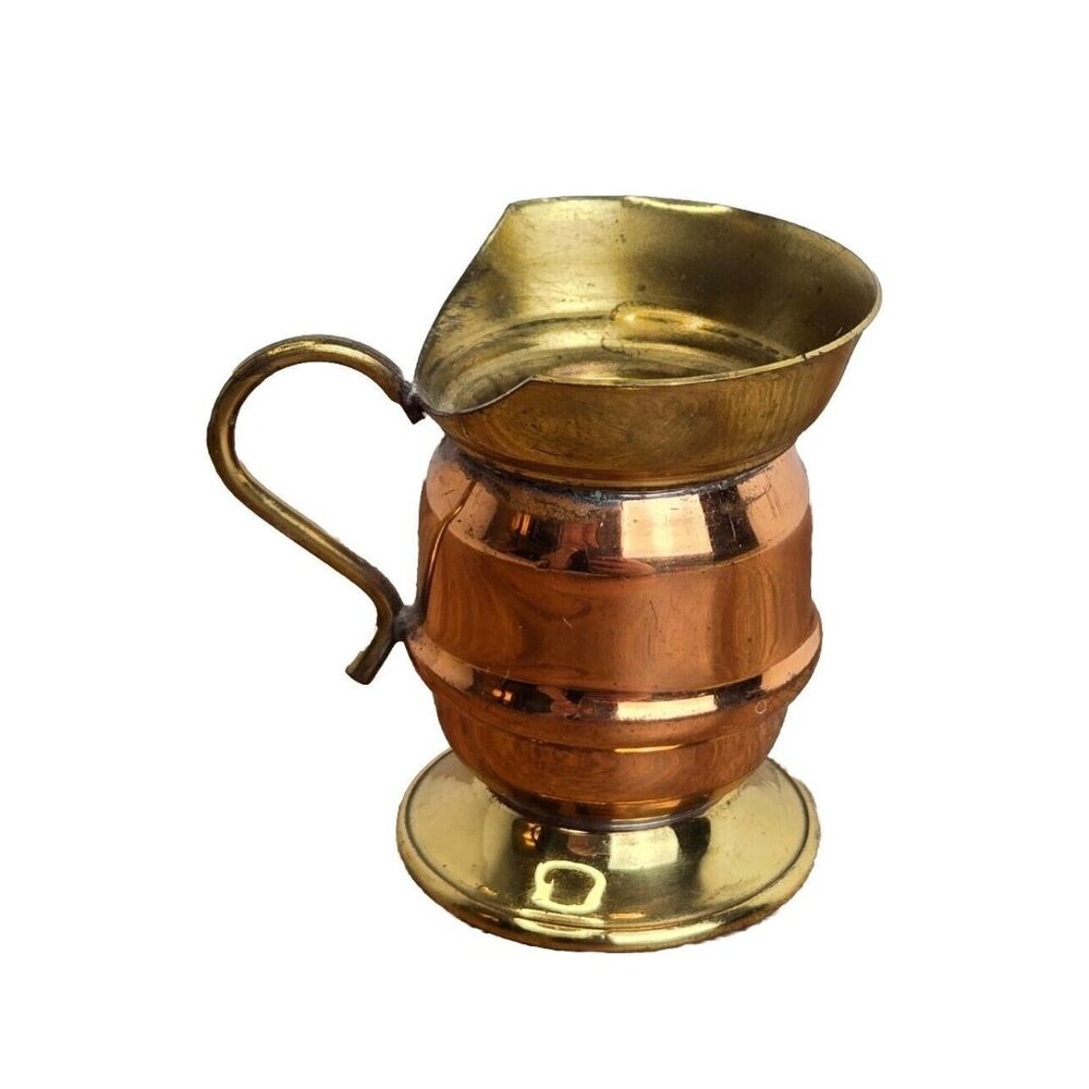 Miniture Brass‎ Water Drink Pitcher Vintage Dollhouse Toy Kitchenware